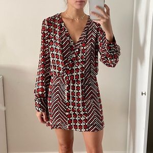 Parker Silk Wrap Mini Dress - Size S